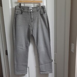 New LOFT Girlfriend Mid Rise Jeans in Light Gray